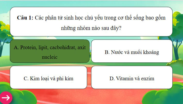 Game khởi động Sinh học 10 Bài 5