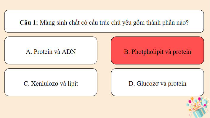 Game khởi động Sinh học 10 Bài 9