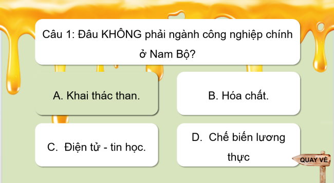 Game khởi động Lịch sử - Địa lí 4 Bài 25: Dân cư và hoạt động sản xuất ở vùng Nam Bộ
