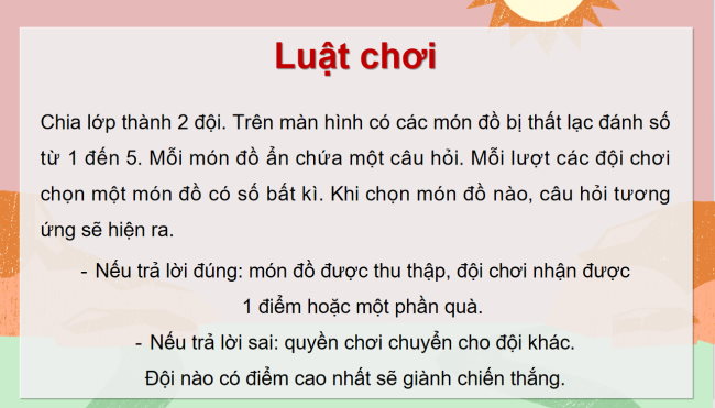 Game khởi động Lịch sử - Địa lí 4 Bài 28: Địa đạo Củ Chi