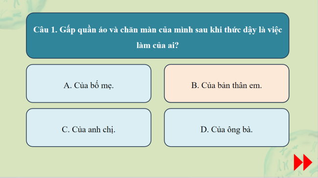 Game khởi động Đạo đức 3 Bài 6: Tích cực hoàn thành nhiệm vụ