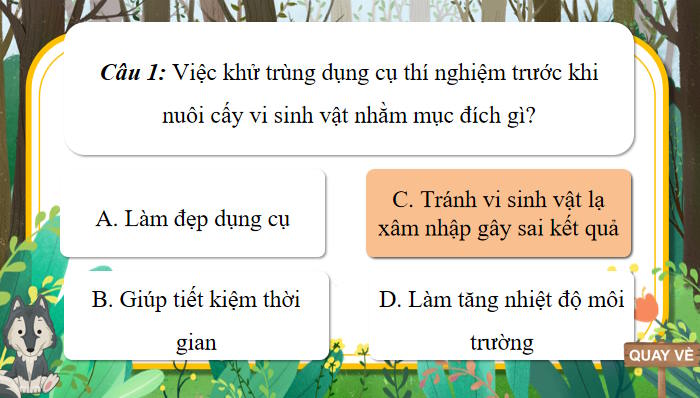 Game khởi động Sinh học 10 Bài 21