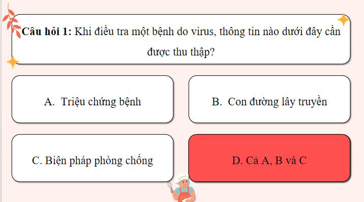 Game khởi động Sinh học 10 Bài 26