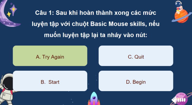 Game khởi động Tin học 3 Bài 13: Luyện tập sử dụng chuột