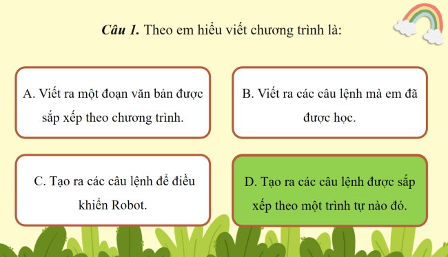 Game khởi động Tin học 4 Bài 13: Chơi với máy tính