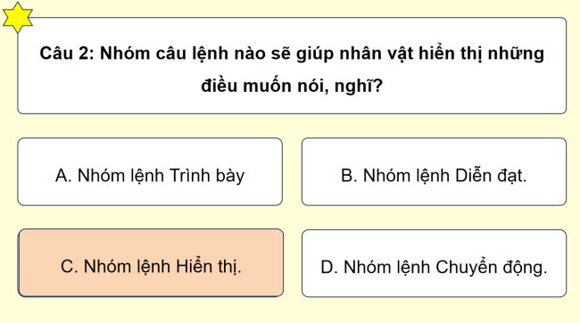Game khởi động Tin học 4 Bài 15: Tạo chương trình máy tính để diễn tả ý tưởng