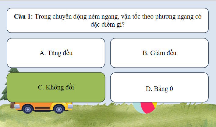 Game khởi động Vật lí 10 Bài 12