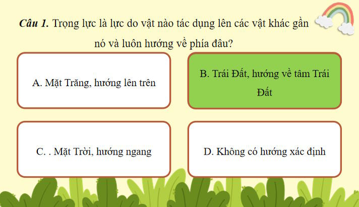Game khởi động Vật lí 10 Bài 17