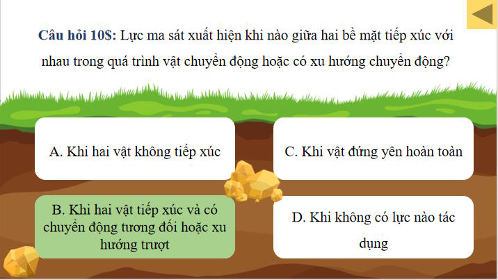 Game khởi động Vật lí 10 Bài 18