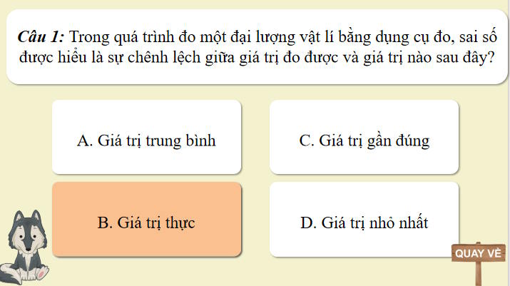 Game khởi động Vật lí 10 Bài 3
