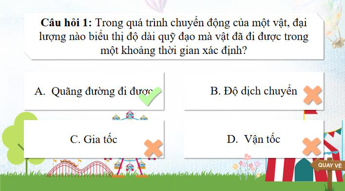 Game khởi động Vật lí 10 Bài 4