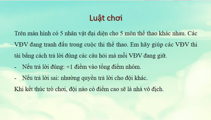 Game khởi động Vật lí 10 Bài 5