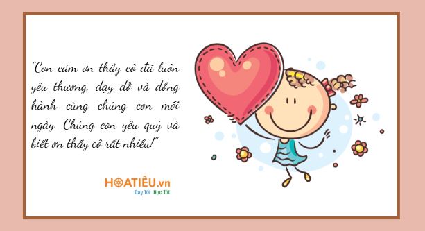 Lời cảm ơn của học sinh dành cho thầy cô ngắn gọn