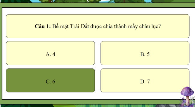 Game khởi động Tự nhiên và xã hội 3 Bài 28: Bề mặt trái đất