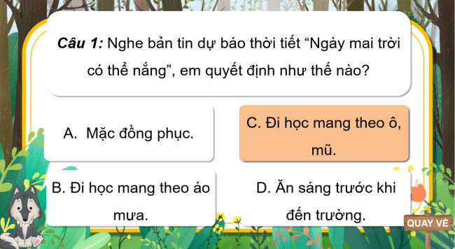Game khởi động Tin học 3 Bài 1: Thông tin và quyết định