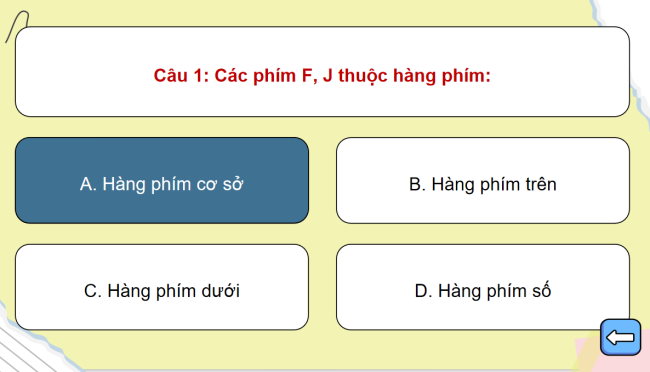 Game khởi động Tin học 3 Bài 5: Sử dụng bàn phím