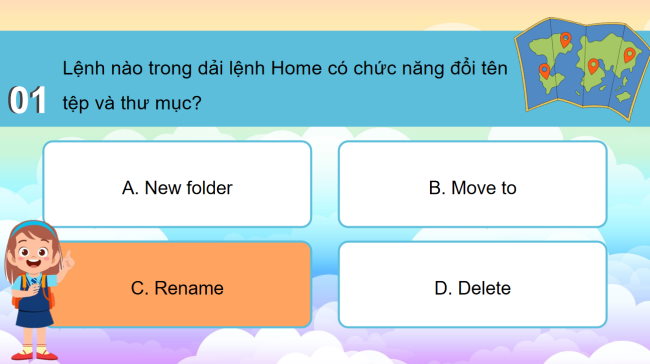 Game khởi động Tin học 3 Bài 9: Thực hành với tệp và thư mục trong máy tính