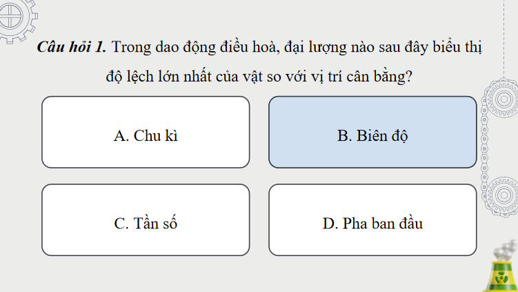 Trò chơi khởi động Vật lí 11 Bài 1