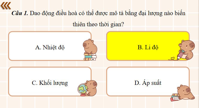 Trò chơi khởi động Vật lí 11 Bài 2