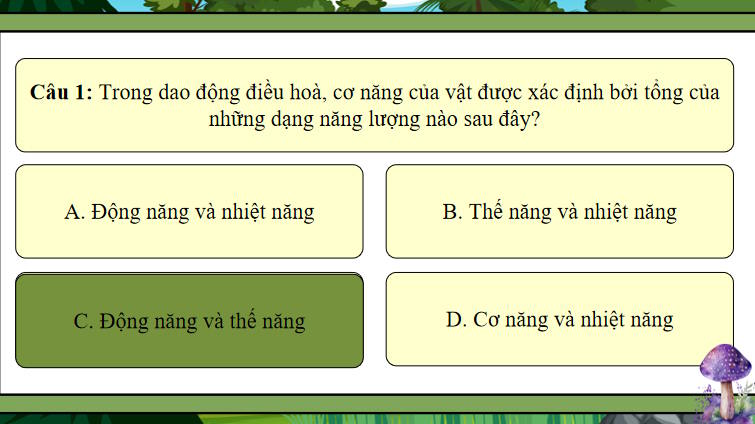 Trò chơi khởi động Vật lí 11 Bài 7
