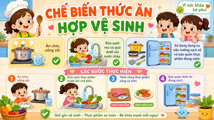 Bài tuyên truyền an toàn thực phẩm trong trường mầm non