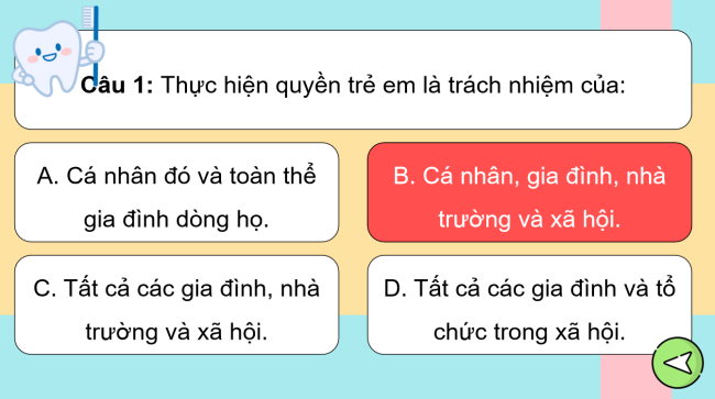 Game khởi động GDCD 6 Bài 12