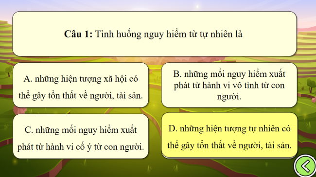 Game khởi động GDCD 6 Bài 7