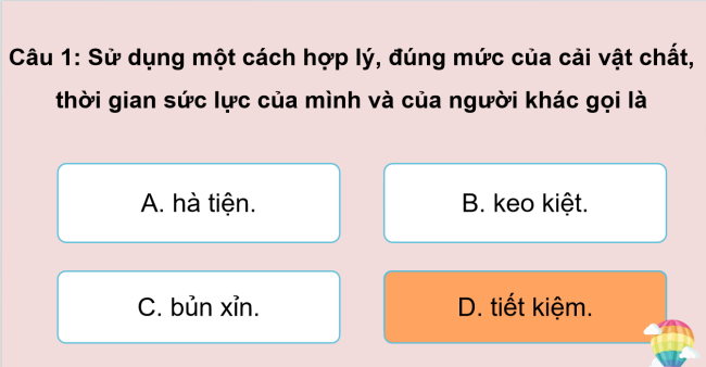 Game khởi động GDCD 6 Bài 8