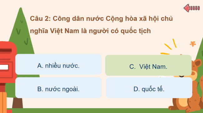 Game khởi động GDCD 6 Bài 9