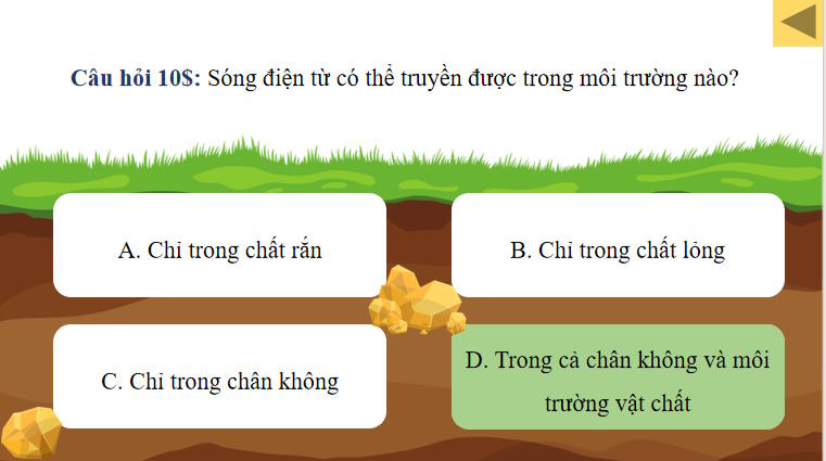 Game khởi động Vật lí 11 Bài 11