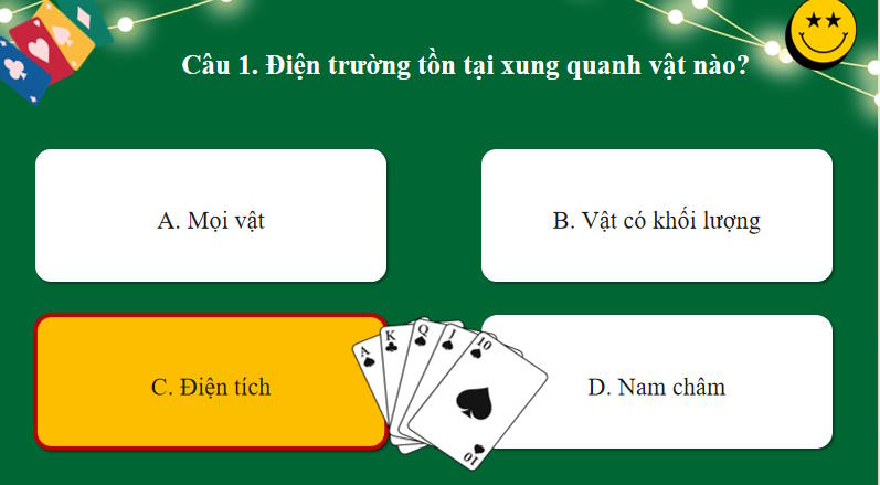 Game khởi động Vật lí 11 Bài 17