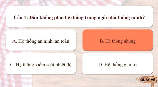 Game khởi động Công nghệ 6 Bài 3