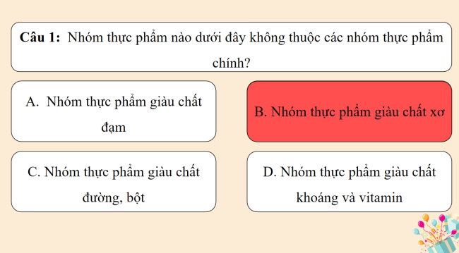 Game khởi động Công nghệ 6 Bài 4