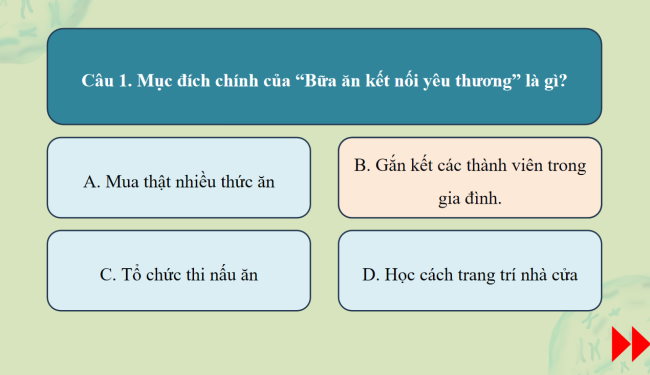 Game khởi động Công nghệ 6 Bài 6