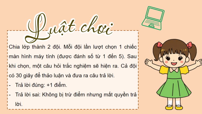 Game khởi động Công nghệ 6 Bài 9