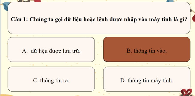 Game khởi động Tin học 6 Bài 1