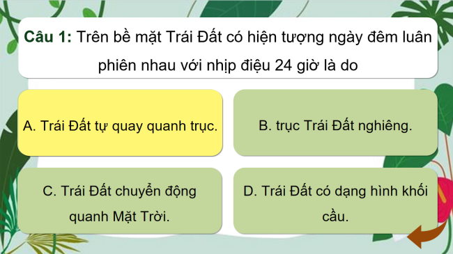 Game khởi động Khoa học tự nhiên 6 Bài 52