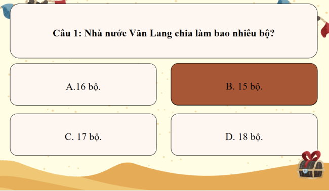 Game khởi động Lịch sử 6 Bài 14