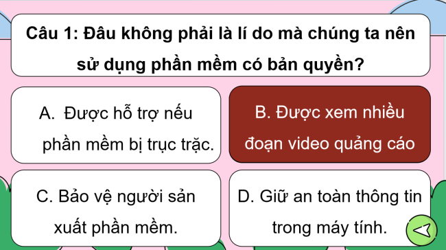 Game khởi động Tin học 4 Bài 1