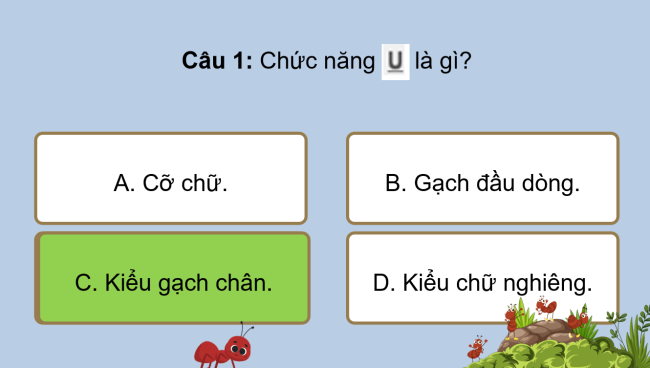 Game khởi động Tin học 4 Bài 8