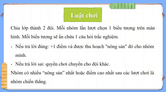 Game khởi động Toán 2 Bài 72