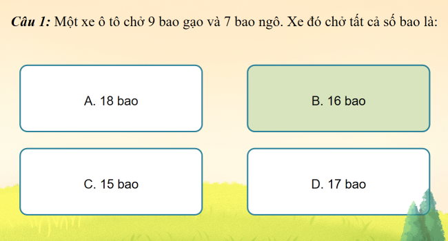 Game khởi động Toán 2 Bài 75