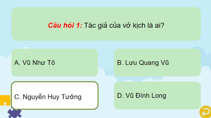 Game khởi động Ngữ văn 11 Bài 5 Vĩnh biệt Cửu Trùng Đài
