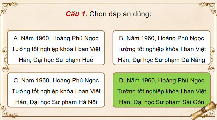 Game khởi động Ngữ văn 11 Bài 7 Ai đã đặt tên cho dòng sông