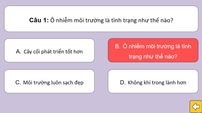Game khởi động Ngữ văn 6 Bài 9: Thảo luận về giải pháp khắc phục nạn ô nhiễm môi trường
