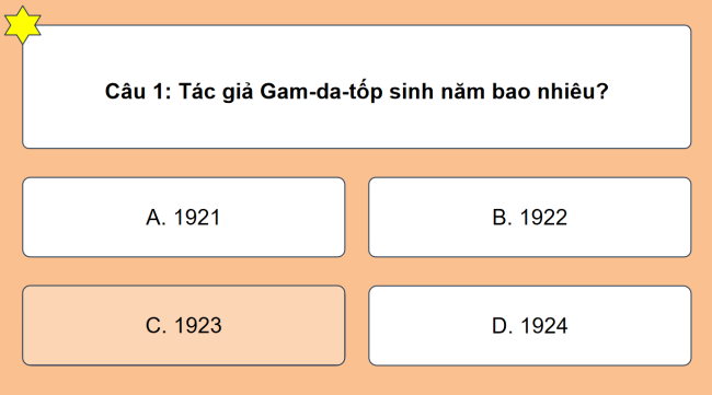 Game khởi động Ngữ văn 6 Bài 9: Trái Đất