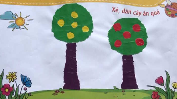 Giáo án mầm non: Xé dán vườn cây ăn quả