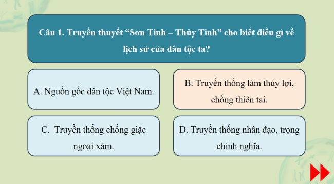 Game khởi động Lịch sử 6 Bài 2