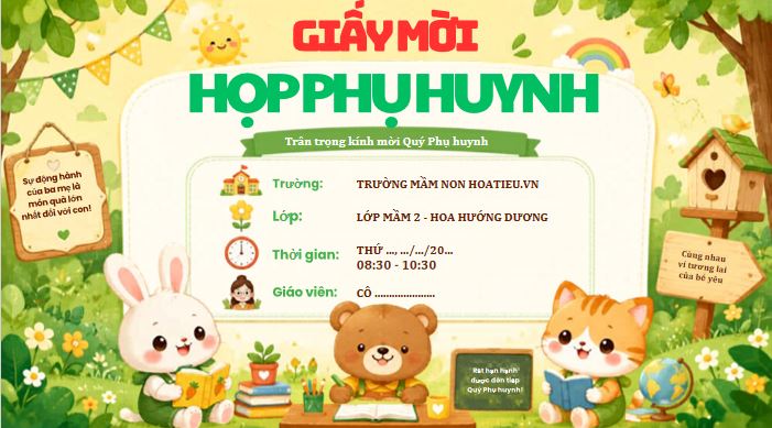 Giấy mời họp phụ huynh mầm non
