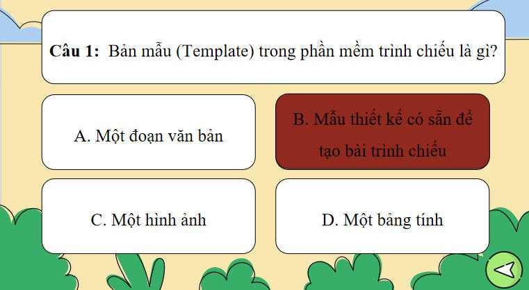 Trò chơi khởi động Tin học 8 Bài 11a